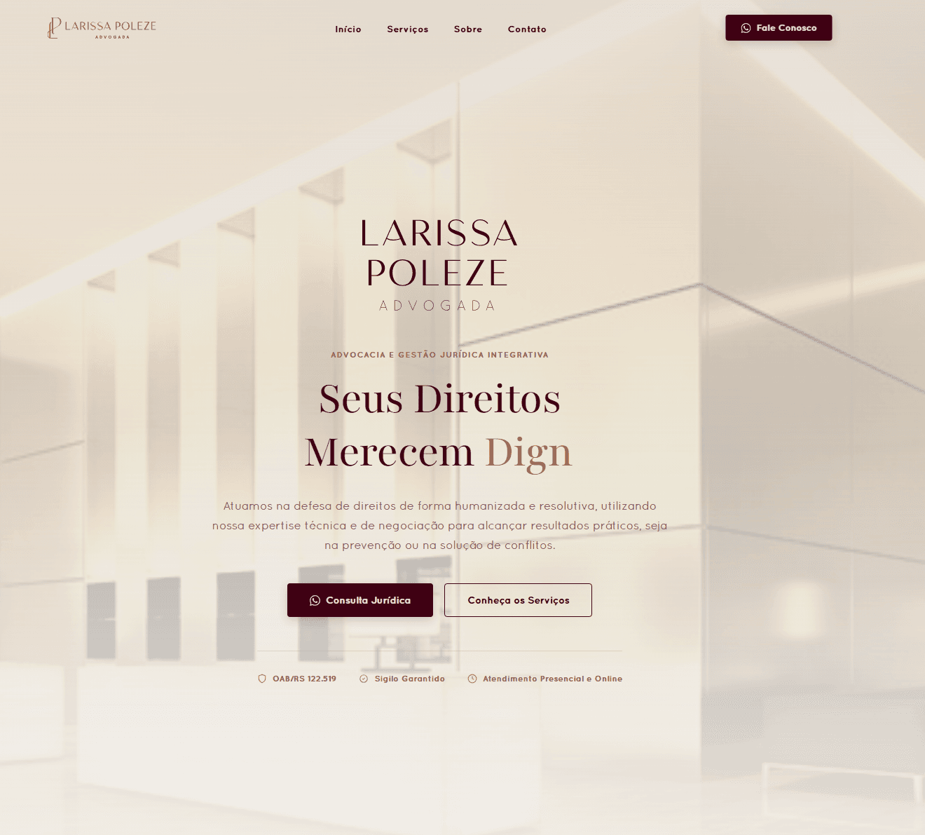 Larissa Poleze - Site de escritório de advocacia