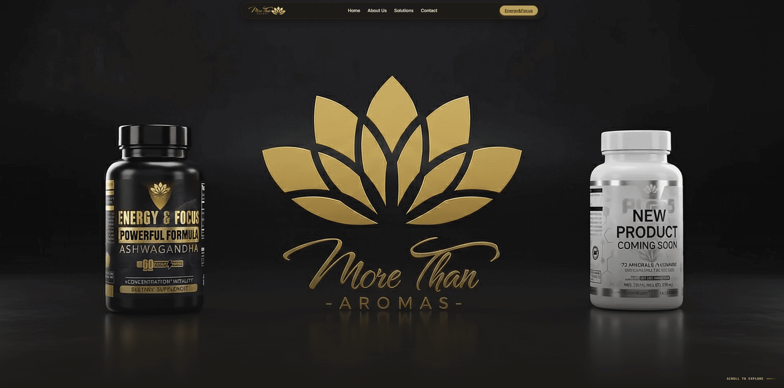 More Than Aromas - Site de marca de encapsulados com efeito de Scroll interativo