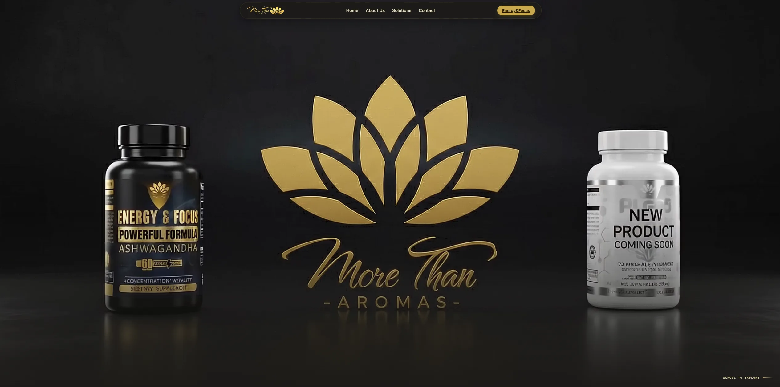 More Than Aromas - Site de marca de encapsulados com efeito de Scroll interativo